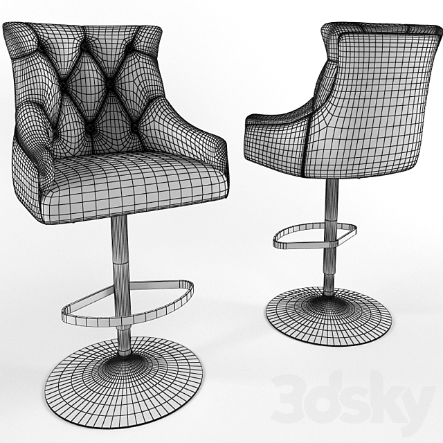 Bar stool itaca 3ds Max - thumbnail 2