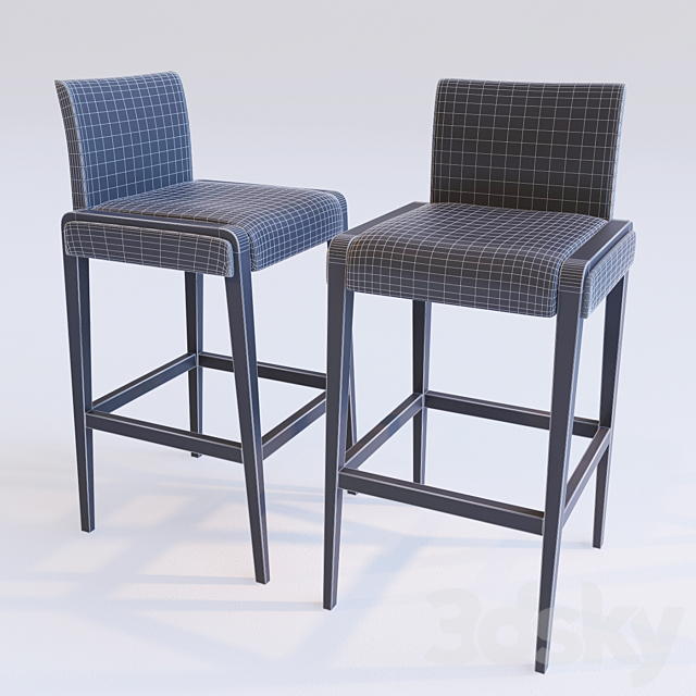 Bar stool jil 3DS Max Model - thumbnail 2