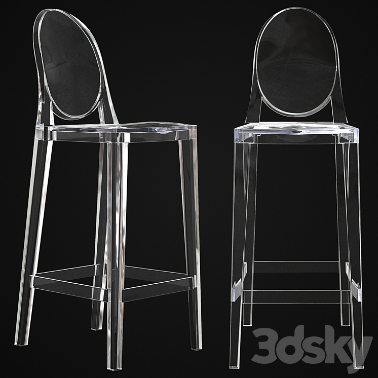 Bar stool Kartell One more 5890 3DS Max Model - thumbnail 1