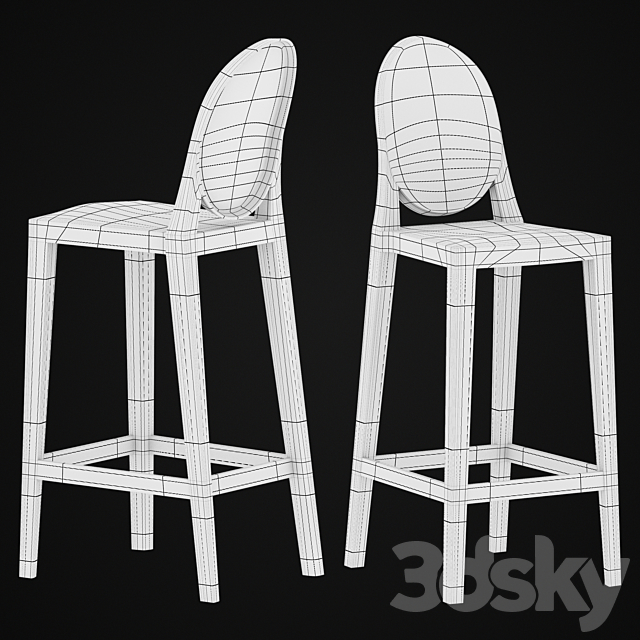 Bar stool Kartell One more 5890 3DSMax File - thumbnail 3