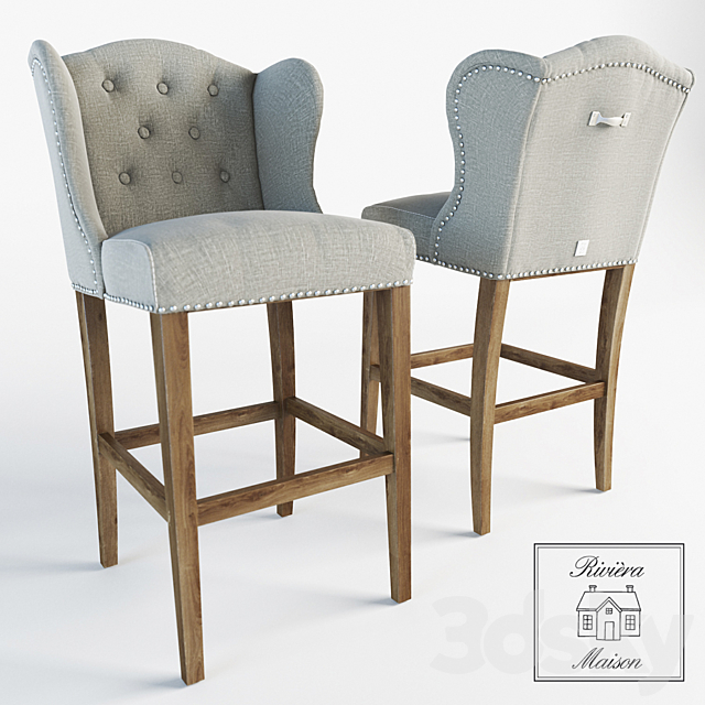 BAR STOOL KEITH LOWBACK (RIVIERA MAISON) 3ds Max - thumbnail 1