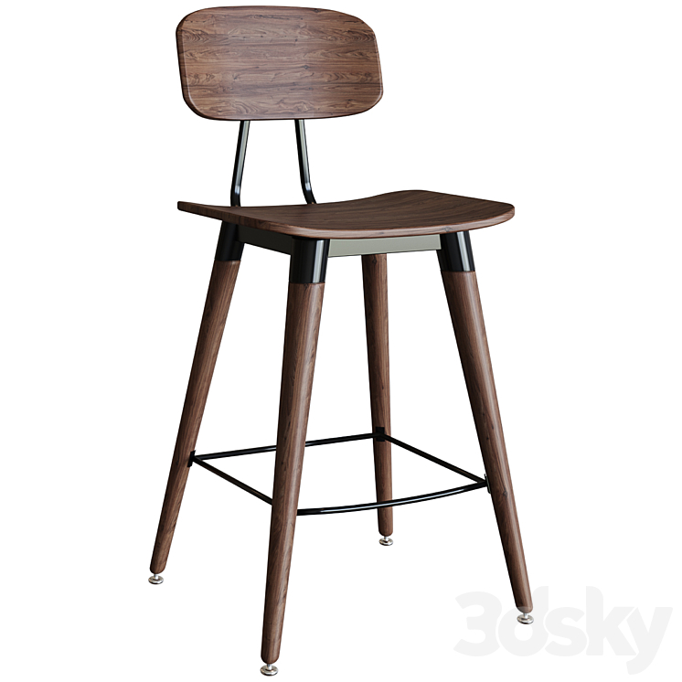 Bar stool Lao Bar Stool Chair 3DS Max Model - thumbnail 1