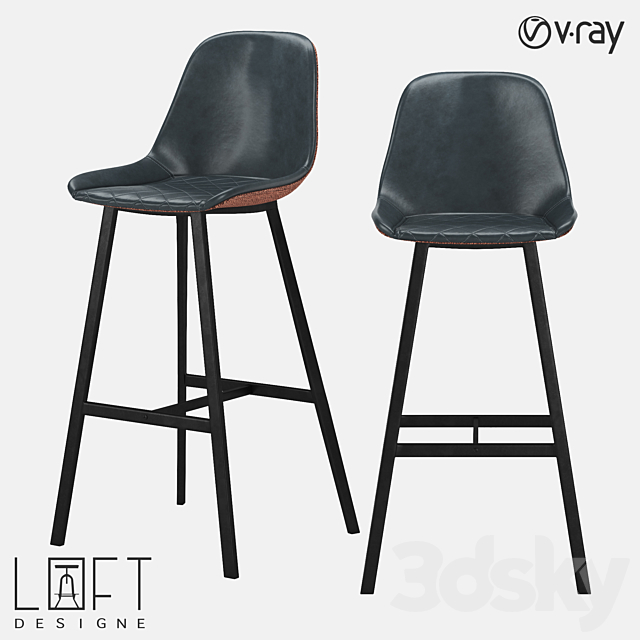 Bar stool LoftDesigne 30128 model 3DSMax File - thumbnail 1