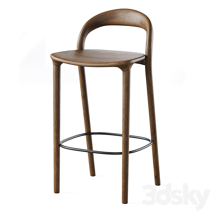 Bar stool Lugano 3DS Max Model - thumbnail 2