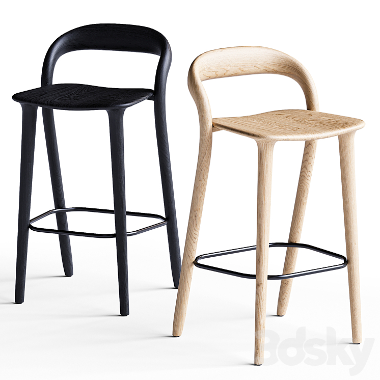 Bar stool Lugano 3DS Max Model - thumbnail 1