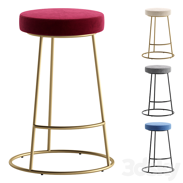 Bar Stool MACLAINE by Cazarina Interiors 4 Colors Version\/Барный Стул МАКЛЕЙН 3DS Max Model - thumbnail 1