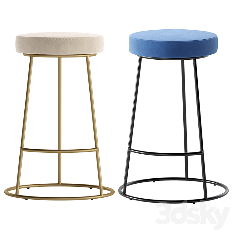 Bar Stool MACLAINE by Cazarina Interiors 4 Colors Version\/Барный Стул МАКЛЕЙН 3DS Max Model - thumbnail 2