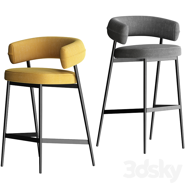 Bar stool Nena 3DS Max Model - thumbnail 1