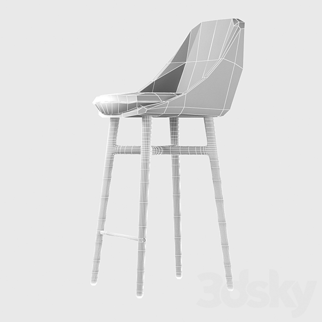 Bar Stool Neri & Hu Solo Bar Stool 3DS Max Model - thumbnail 3