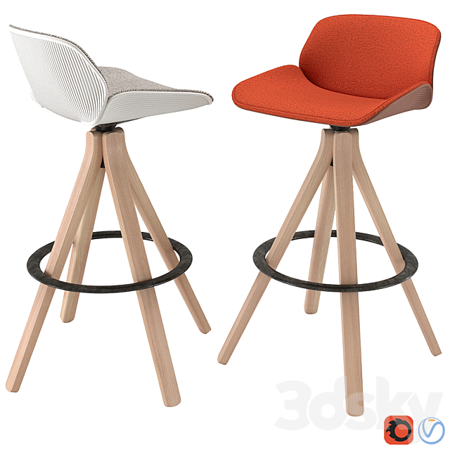 Bar Stool Nuez BQ2779 by Andreu World 3ds Max - thumbnail 1