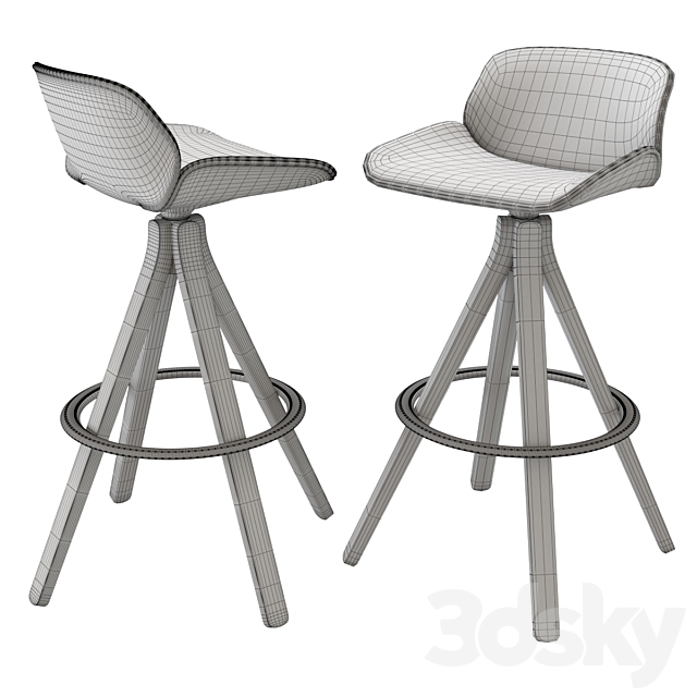 Bar Stool Nuez BQ2779 by Andreu World 3ds Max - thumbnail 2