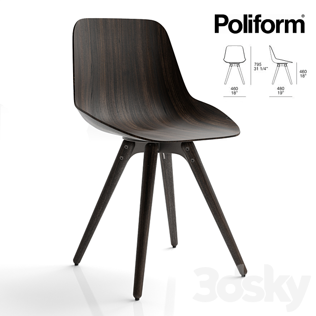 bar stool. poliform HARMONY S28 3DSMax File - thumbnail 1