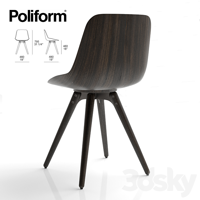 bar stool. poliform HARMONY S28 3DSMax File - thumbnail 2