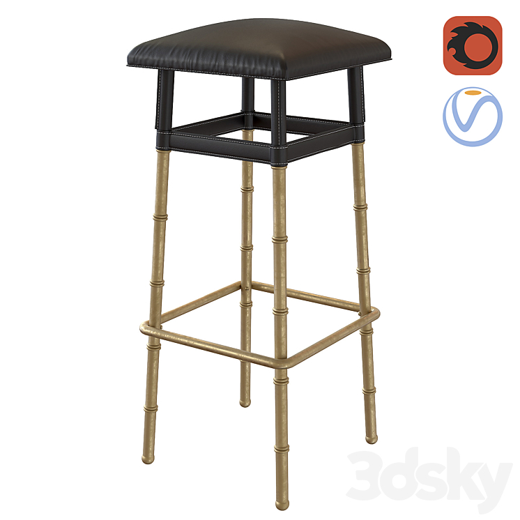 BAR STOOL PRINCESS Eichholtz 3DS Max Model - thumbnail 1