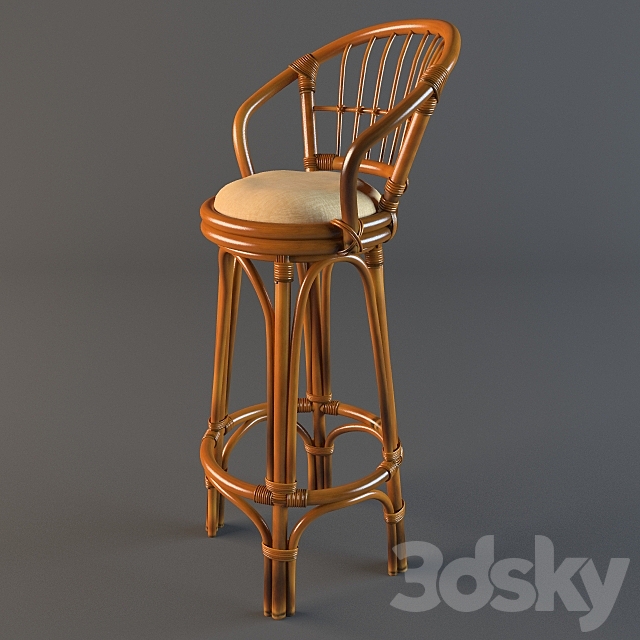 bar stool rattan 3DSMax File - thumbnail 1