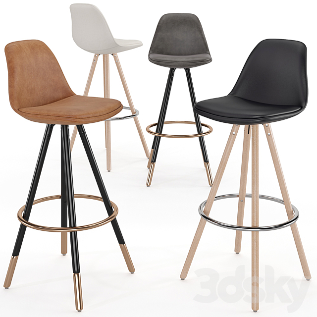 Bar Stool Stag 3DS Max Model - thumbnail 2