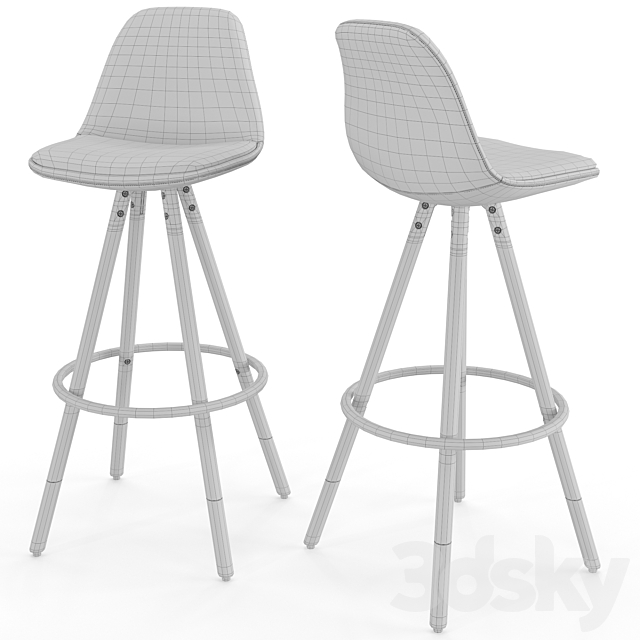 Bar Stool Stag 3DS Max Model - thumbnail 6