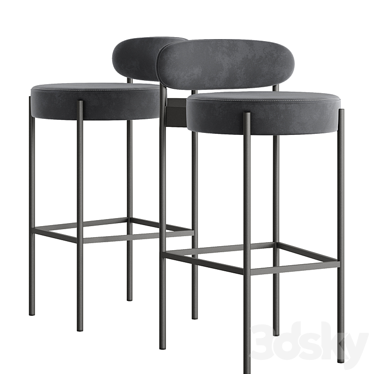 Bar stool Stool 4 Aura 3DS Max Model - thumbnail 2