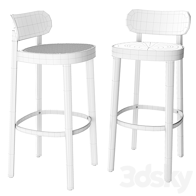 Bar Stool Thonet 118H 3DSMax File - thumbnail 4