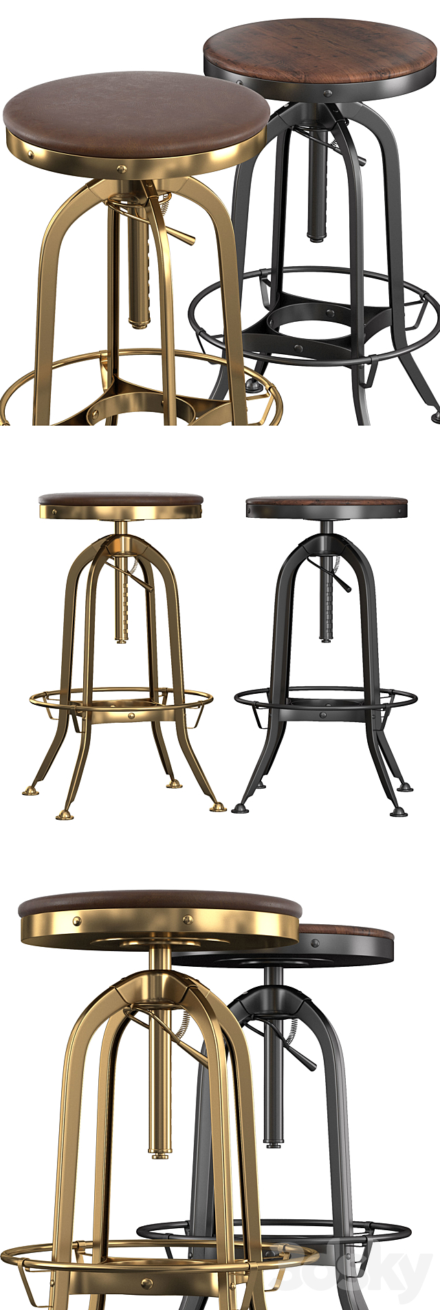 Bar stool TOLEDO 3DS Max Model - thumbnail 2