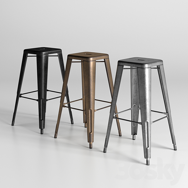 bar stool Tolix 3DSMax File - thumbnail 2