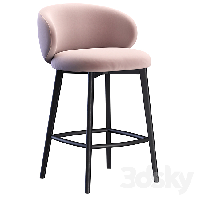 Bar stool Tuka Wood Cb 3DSMax File - thumbnail 2