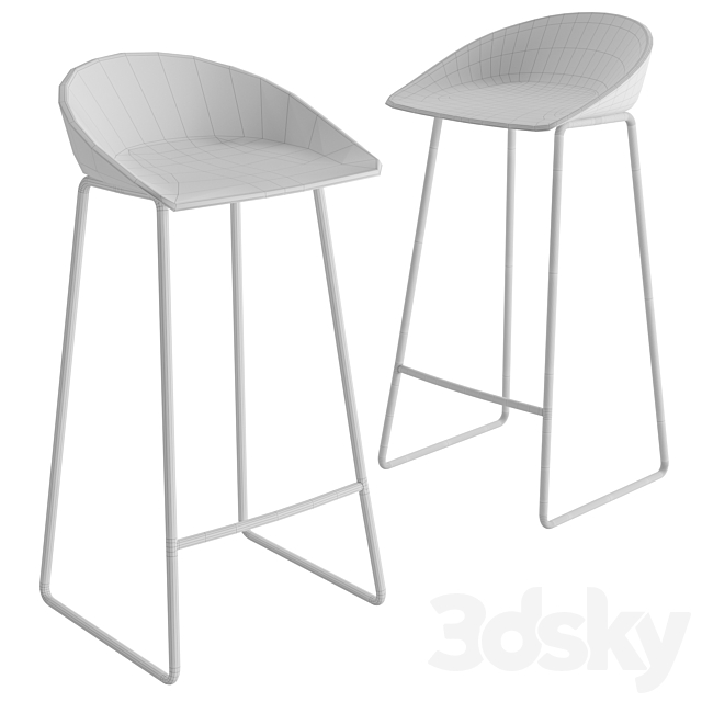 Bar stool Vases 3DS Max Model - thumbnail 2