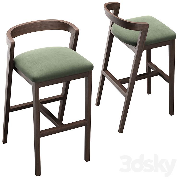 Bar stool VENUS 3DS Max Model - thumbnail 2