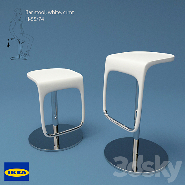 Bar stool. white. crmt 3DSMax File - thumbnail 1