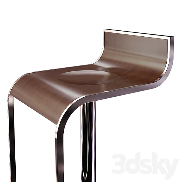 bar stool Wholesale Interiors (A315 walnut) 3DS Max Model - thumbnail 2