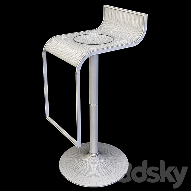 bar stool Wholesale Interiors (A315 walnut) 3DS Max Model - thumbnail 3