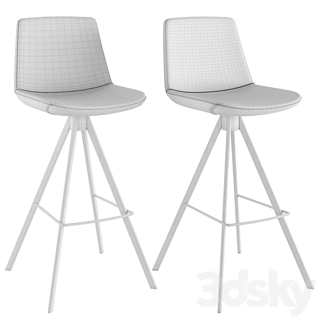 Bar stool Zelda CC0825U10 3DS Max Model - thumbnail 2