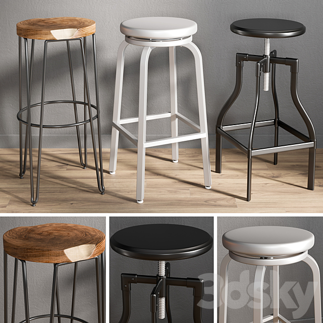 Bar stools 1 3DSMax File - thumbnail 1