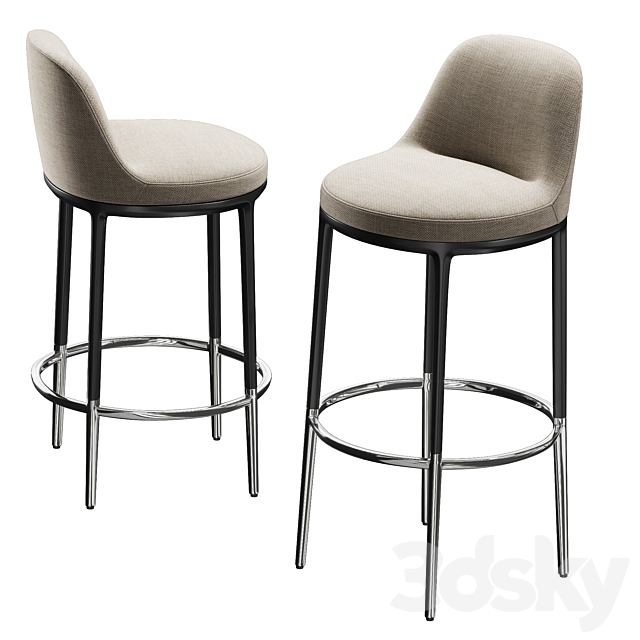 Bar Stools B & B Maxalto Caratos 3DSMax File - thumbnail 2