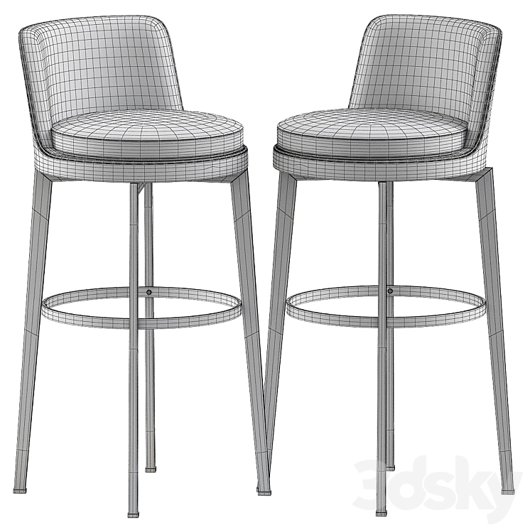 Bar stools Flexform FEEL GOOD 3DS Max Model - thumbnail 2