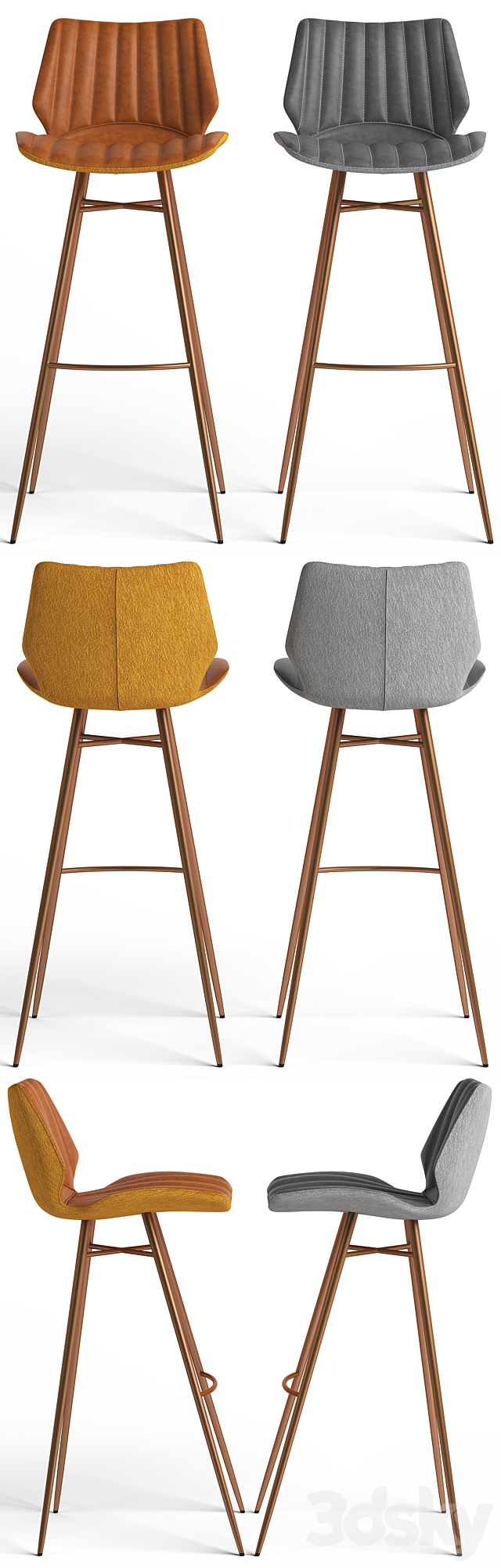 Bar Stools Loftdesigne 2695 2696 3ds Max - thumbnail 2