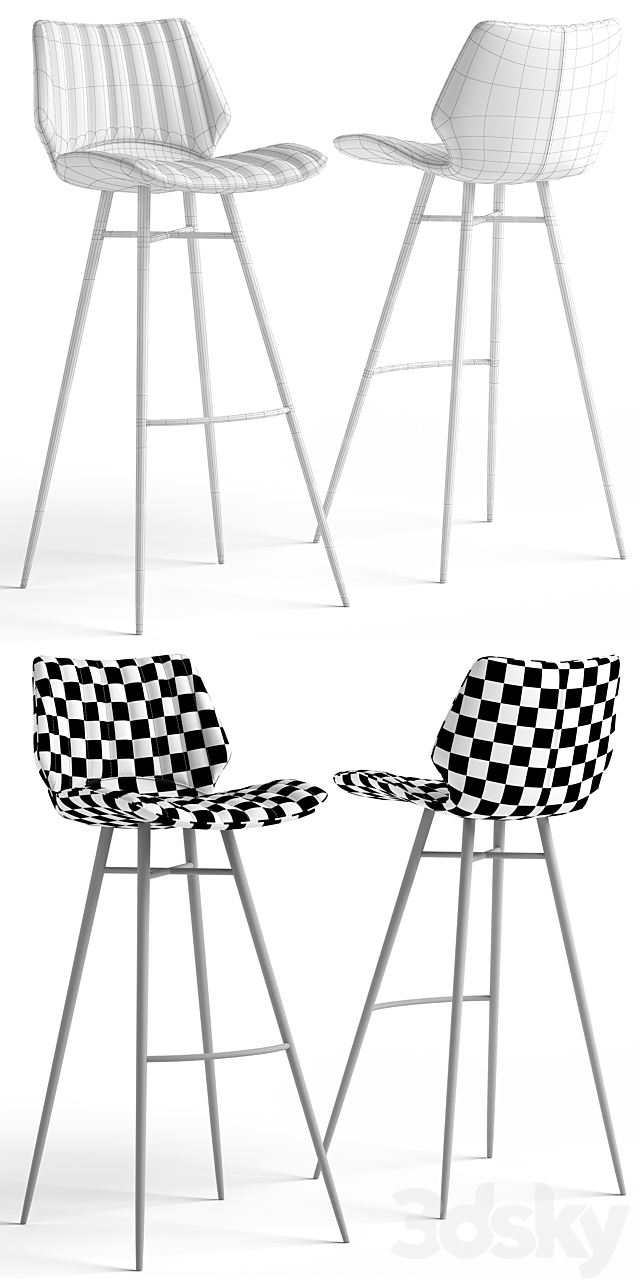 Bar Stools Loftdesigne 2695 2696 3ds Max - thumbnail 3