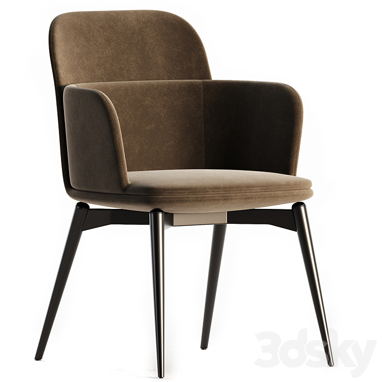 Barbican Molteni C Chair with Armrests 3DS Max Model - thumbnail 2