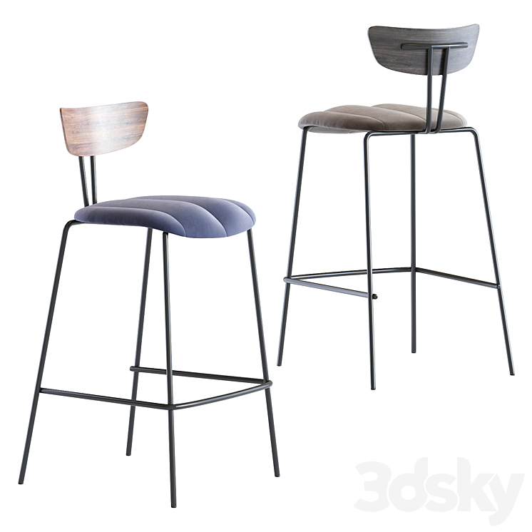 Barstool apel 3DS Max Model - thumbnail 1