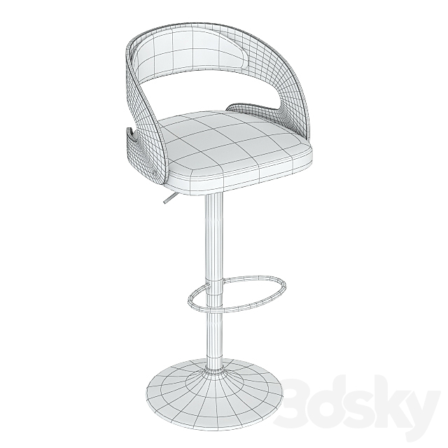 Barstool Bruno 3DS Max Model - thumbnail 2