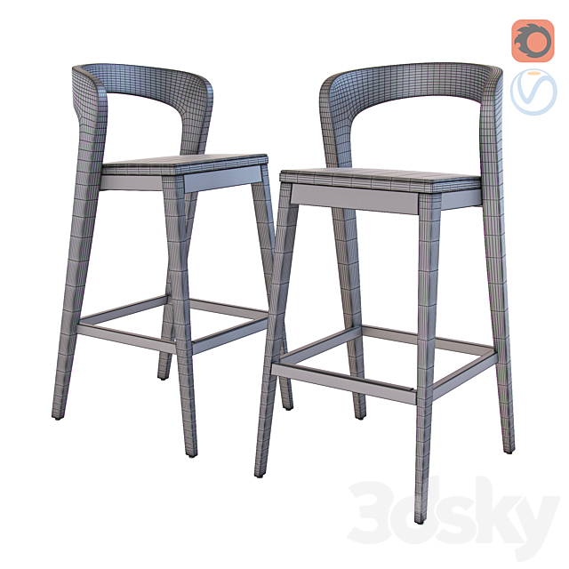 Barstool by Alain Berteau 3DSMax File - thumbnail 2