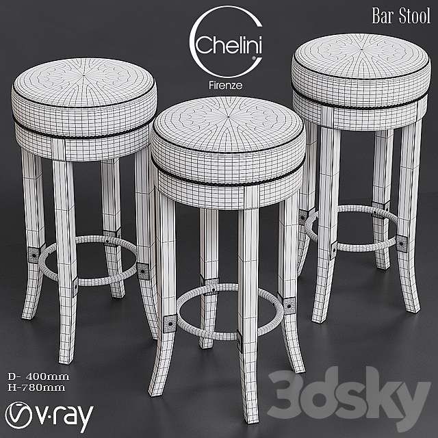 Barstool Chelini 3DSMax File - thumbnail 2