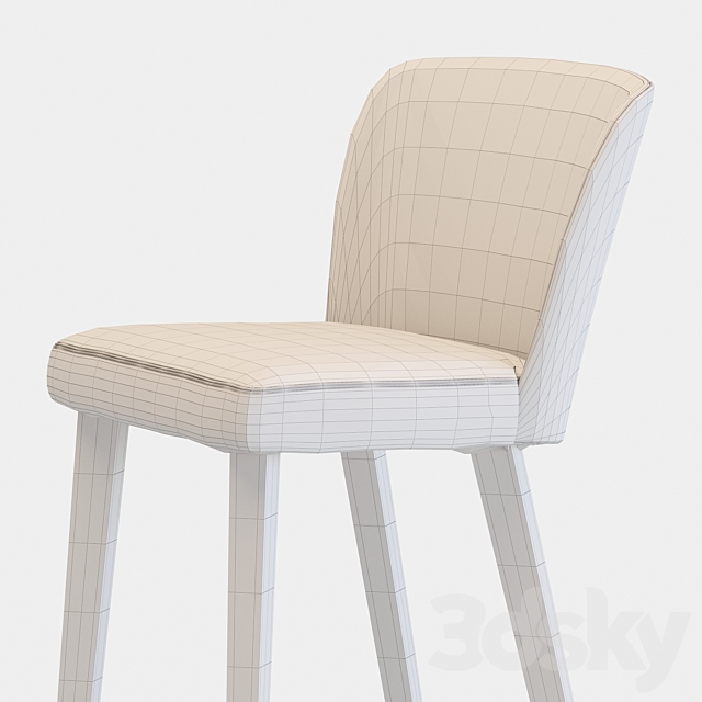 Barstool Eva 3DS Max Model - thumbnail 4