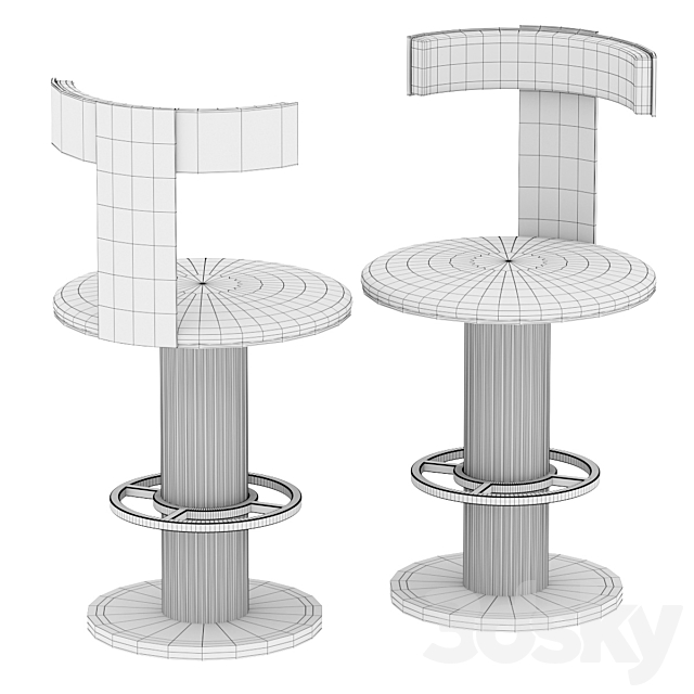 Barstool Gilberto from the company Delightfull 3DSMax File - thumbnail 2