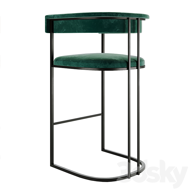 Barstool luno 3DS Max Model - thumbnail 2