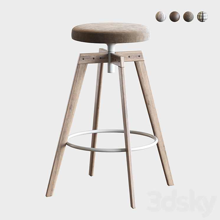 Barstool MDF Italia 3DS Max Model - thumbnail 1