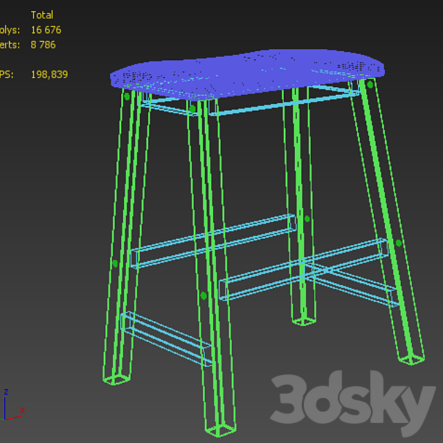 Barstool Verona Home Calera Saddle 3DSMax File - thumbnail 3