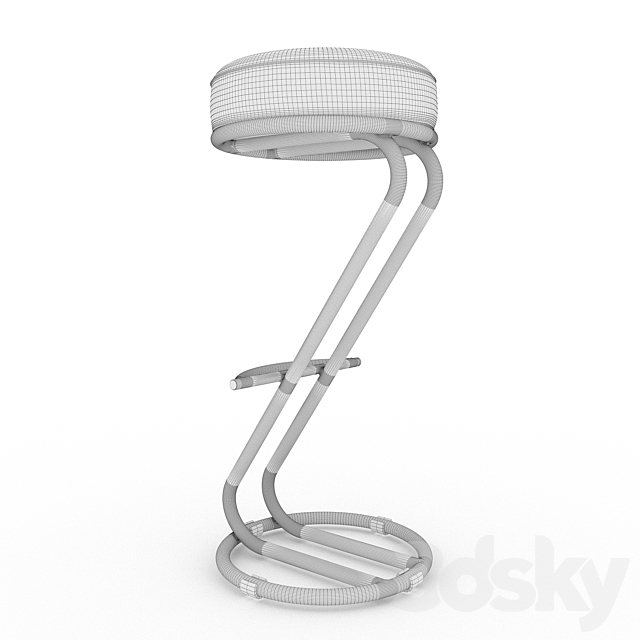 Barstool Zeta New 3DS Max Model - thumbnail 2