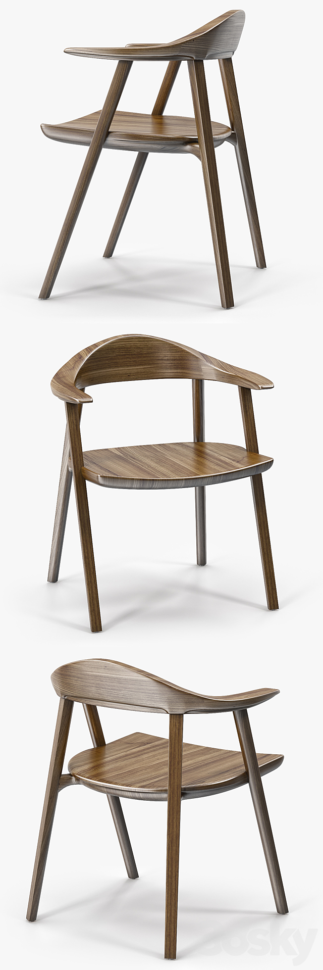 BassamFellows Mantis Side Chair & Kant Table 3DS Max Model - thumbnail 3