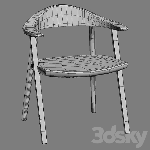 BassamFellows Mantis Side Chair & Kant Table 3DS Max Model - thumbnail 4